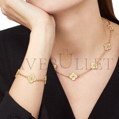 VAN CLEEF ARPELS VINTAGE ALHAMBRA NECKLACE, 10 MOTIFS YELLOW GOLD VCARO1ID00
